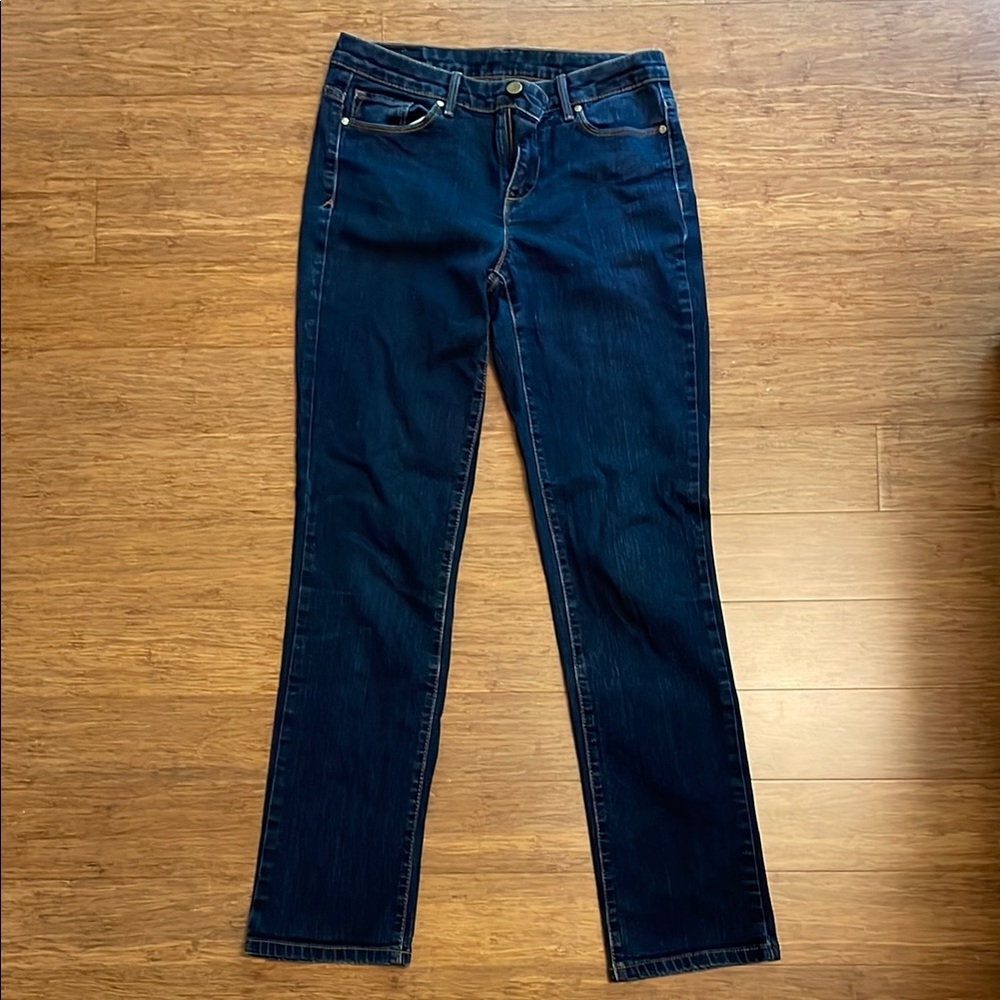 Anne Klein Blue Straight Leg Jeans Dark Indigo